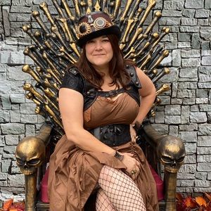 Steam punk costume: includes dress, belt, vest, leggings and hat SOLD